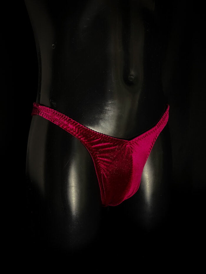 Heren trunk Red glitter velvet